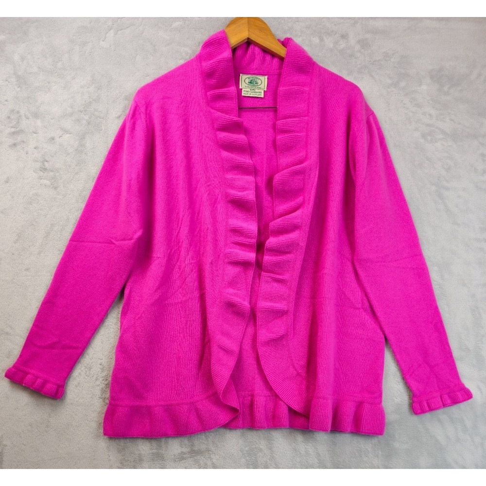 McCulley's Purple 100% Pure Cashmere Cardigan Womens XXL Made in Scotland